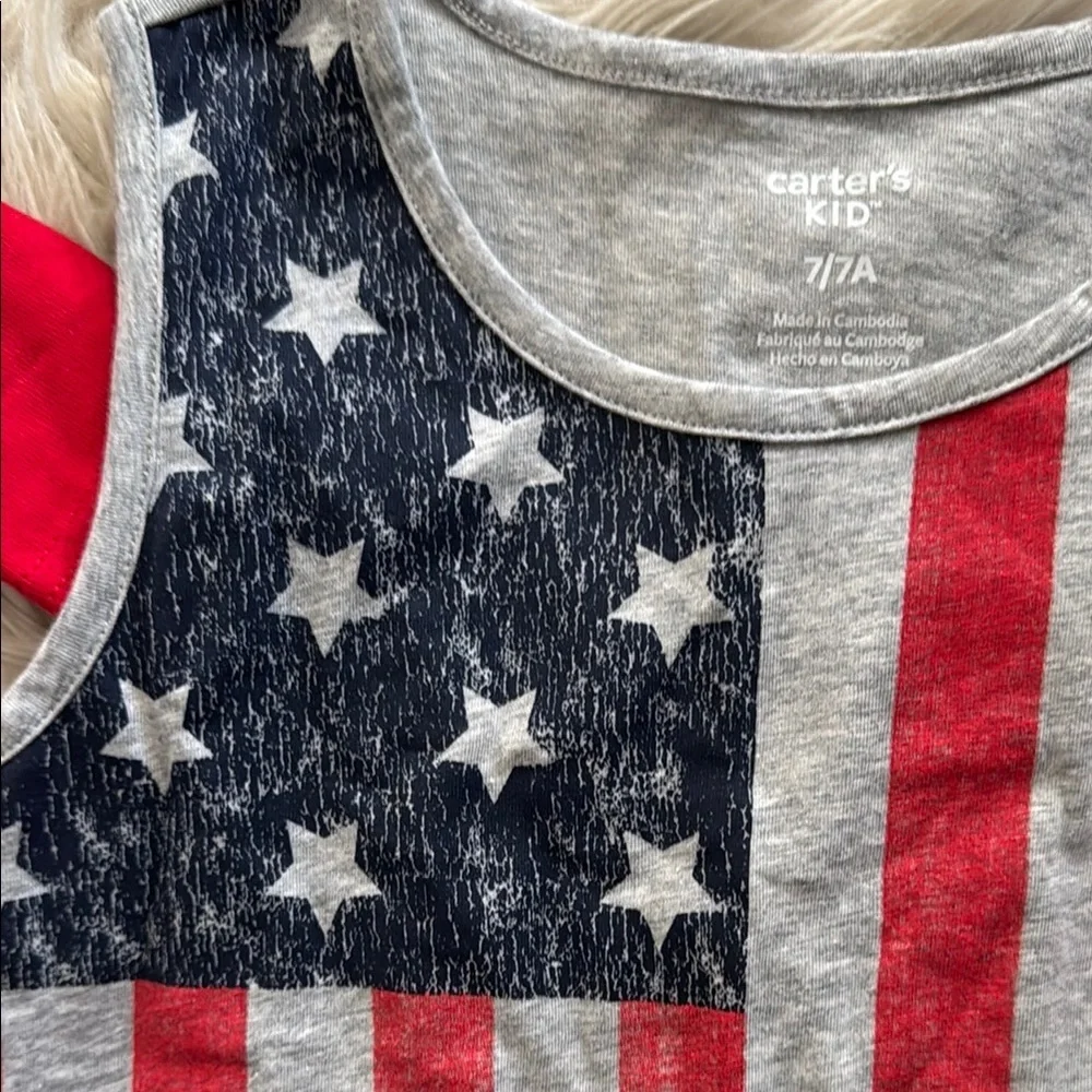 Red and Blue Patriotic Pajamas and Tank Top Bundle